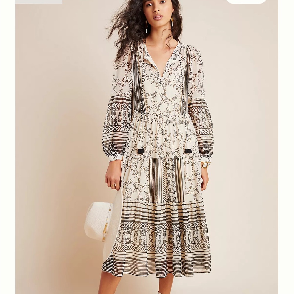 by Anthropologie Talulah Tiered Midi Dress